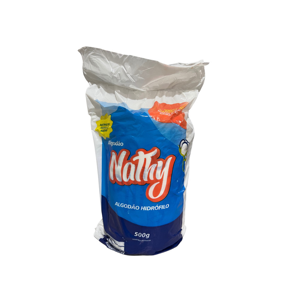 Algodão Hidrófilo Nathy em Rolo 500Gr 100% Algodão