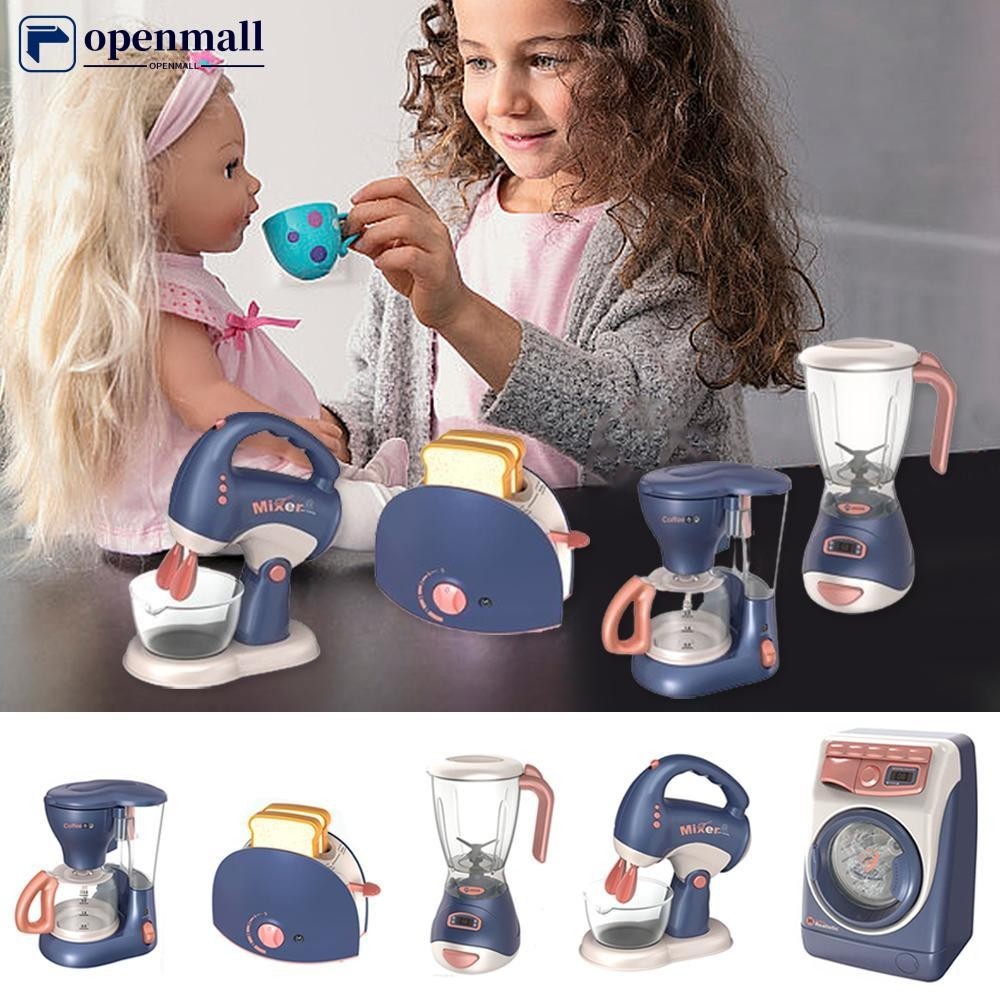 openmall Mini Eletrodomésticos Brinquedos De Cozinha , Jogo De Fingir Com Misturador De Cafeteira E Torradeira Para Crianças Meninas Presentes X3Y5