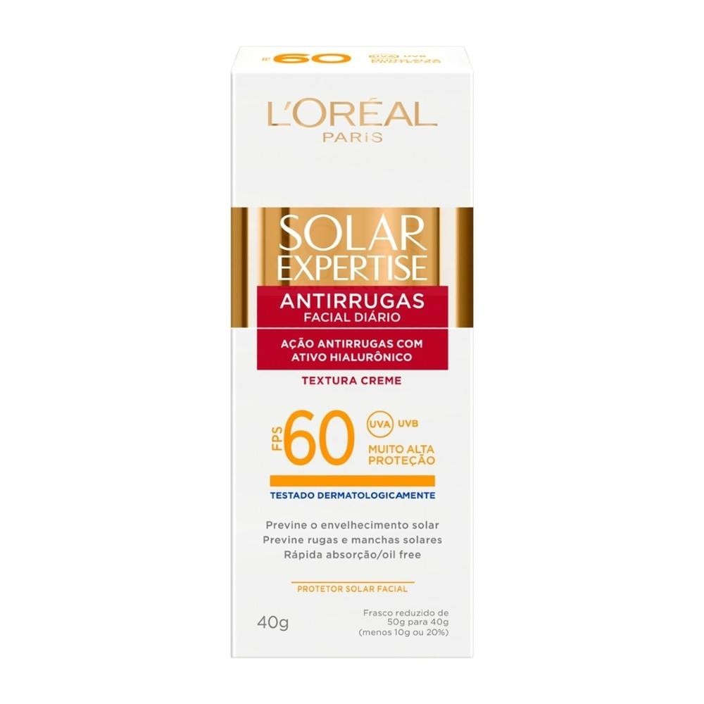 Protetor Solar L'Oreal Expertise Antirrugas FPS60 40g em Oferta na Shopee