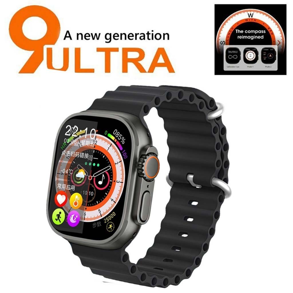 Smartwatch Ultra 9 2024 Novo Inteligente watch 9 Ultra Série 9 Bússola 2.2 Tela 49mm