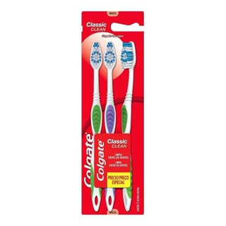 Escova Dental Colgate Classic Clean 3 Unidades Preco Especial em Oferta na Shopee