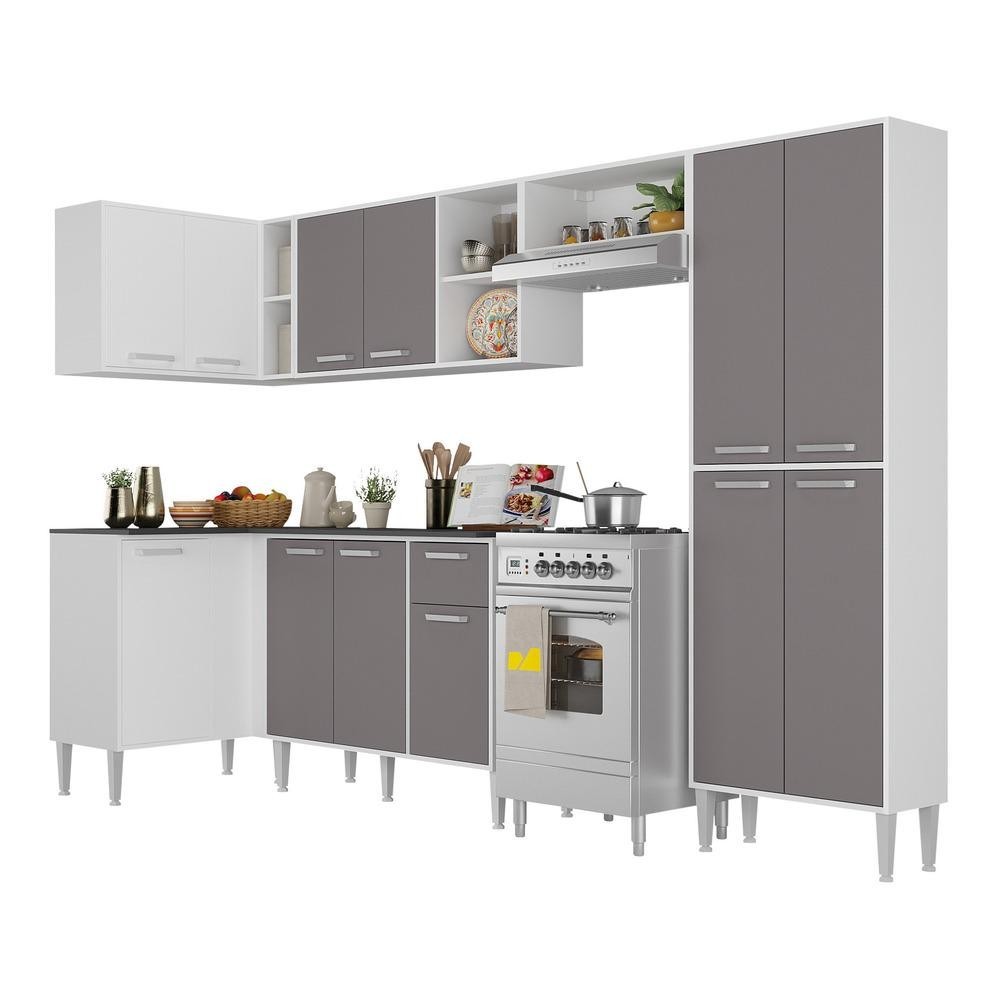 Cozinha Completa c/ Armário e Balcão Xangai Zouk Multimóveis em Oferta na Shopee
