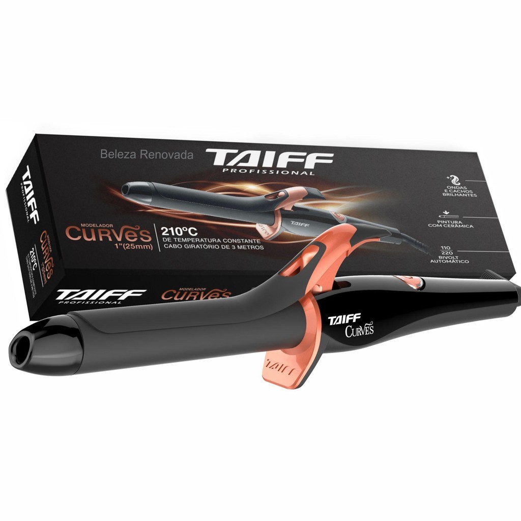 Modelador Cachos Taiff Curves Profissional 210°C  1 Polegada