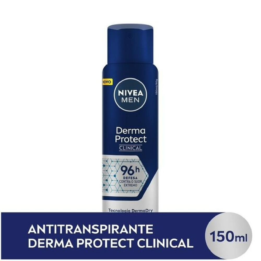 Antitranspirante Aerosol Nivea Men Derma Protect Clinical 150ml em Oferta na Shopee