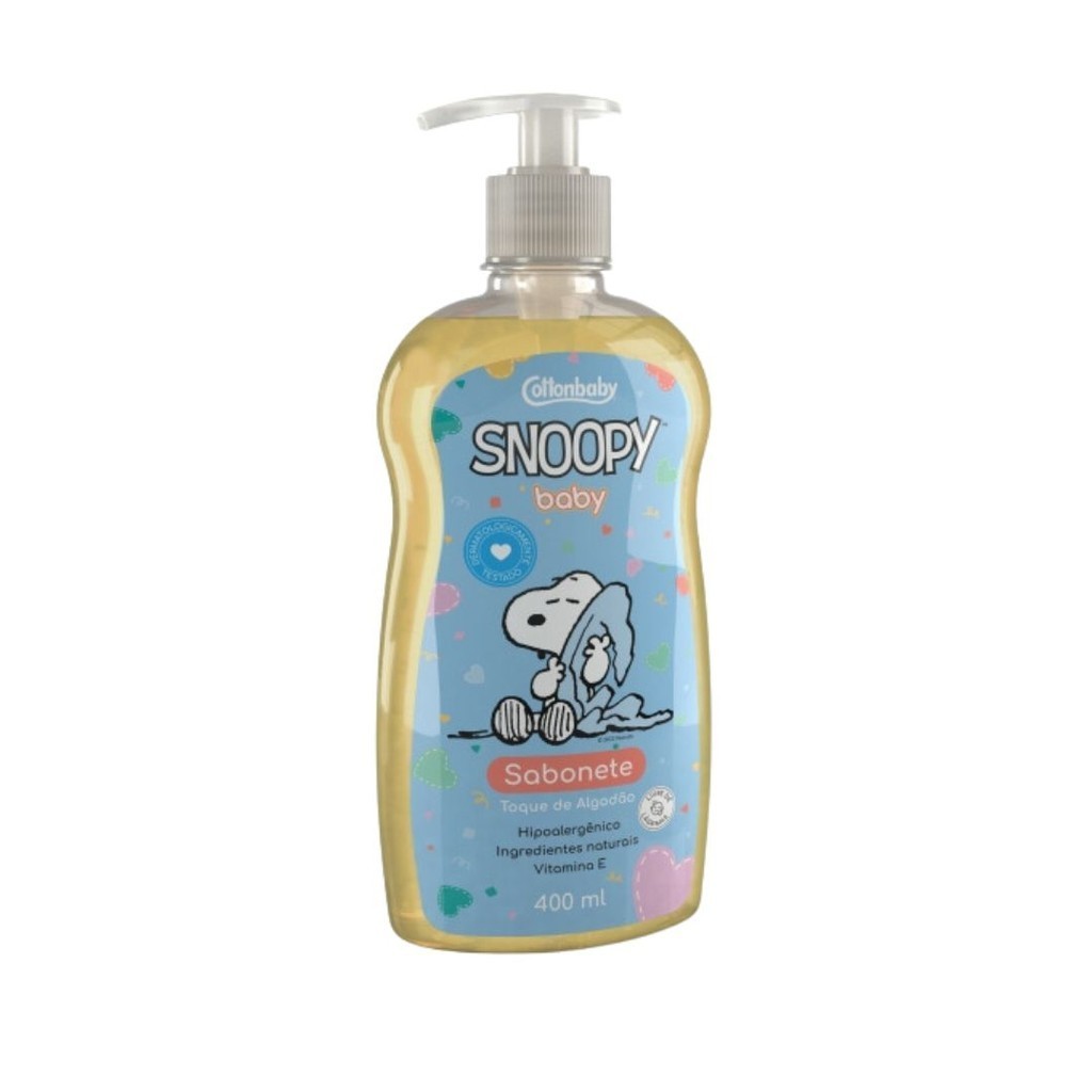 Sabonete Líquido Snoopy Baby Cottonbaby 400ml Infantil Hidratante