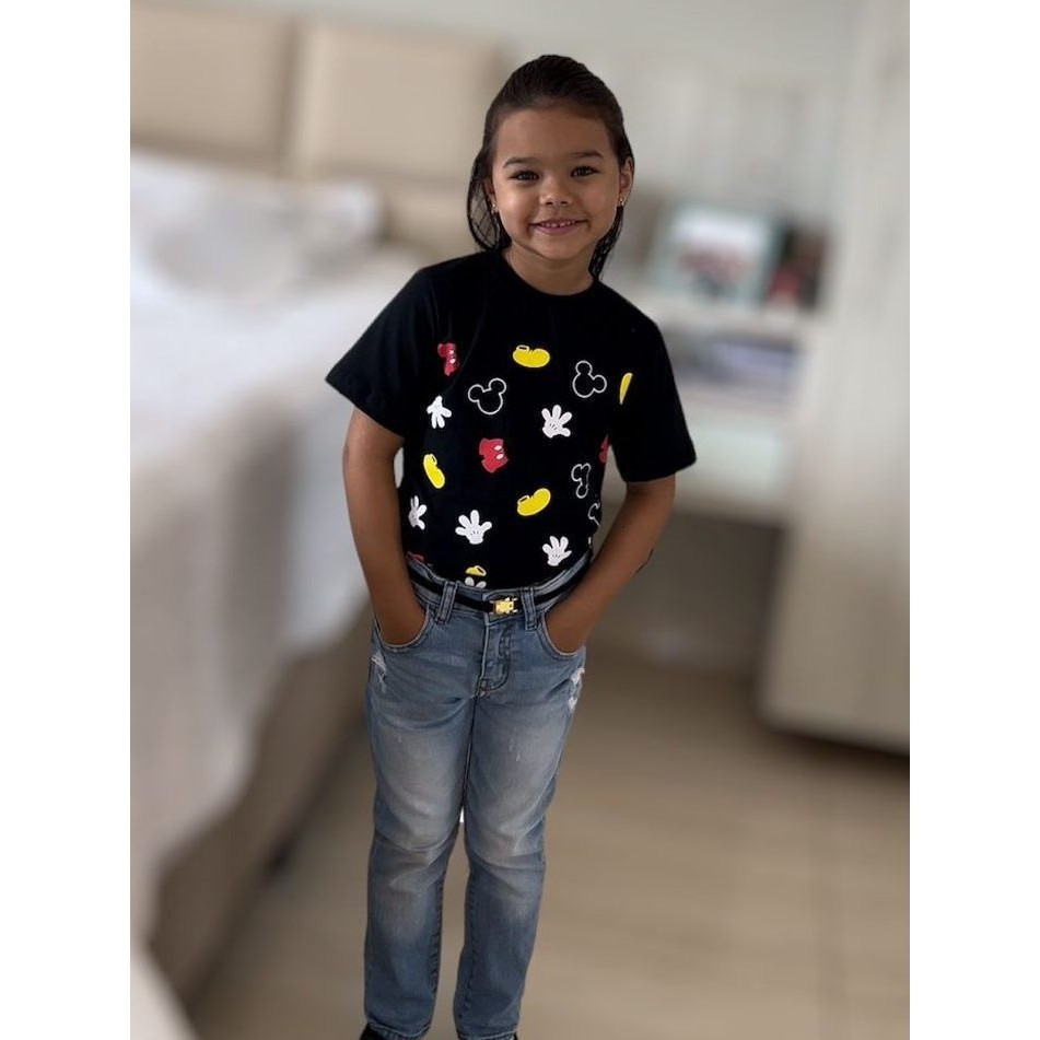 Camiseta Infantil personagem desenho T-shirt Mickey Parts Infantil Criança