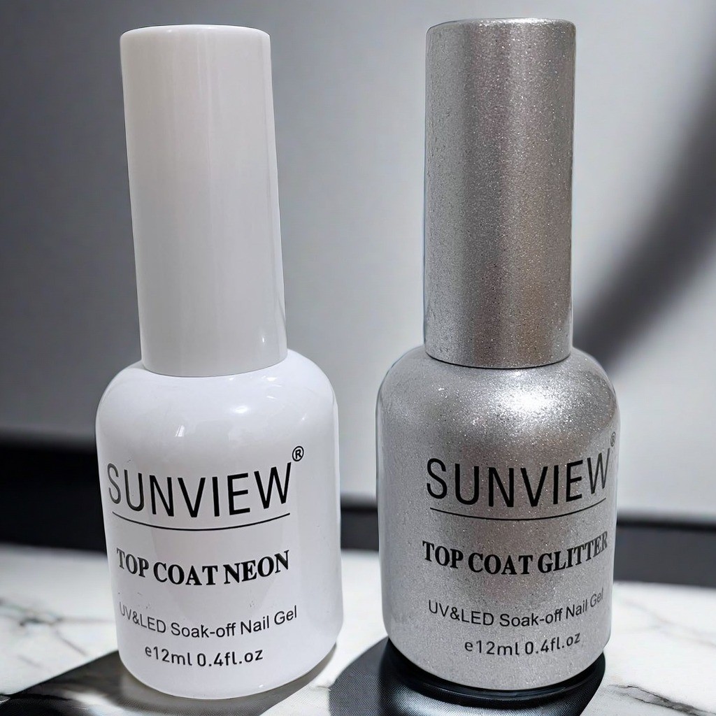 Kit 2 Top Coat Glitter/Neon Sunview 12ml