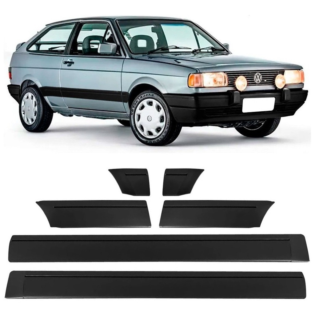 Jogo Friso Lateral Gol Voyage Parati 87 90 94 Gl Preto