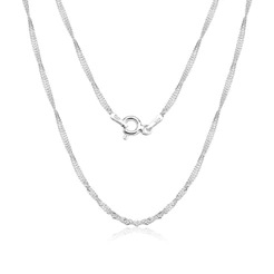 Corrente prata 925 colar Singapura 45cm - Prata legitima 925