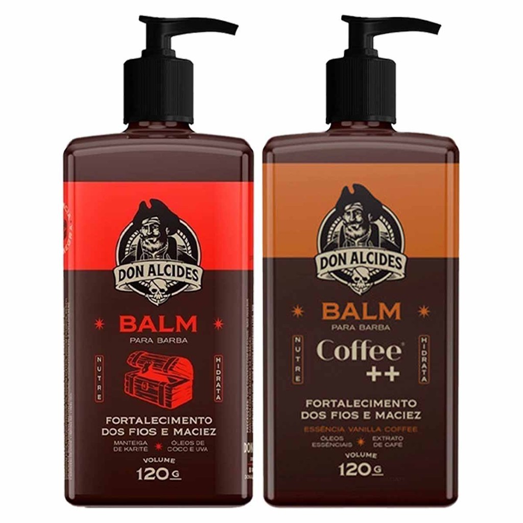 Kit 2x Balm Hidratante Para Barba Negra e Coffee Don Alcides