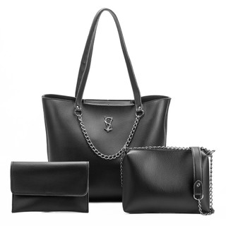Kit Bolsa feminina Bolsa grande Casual + Carteira + Bolsinha Lançamento Pronta entrega