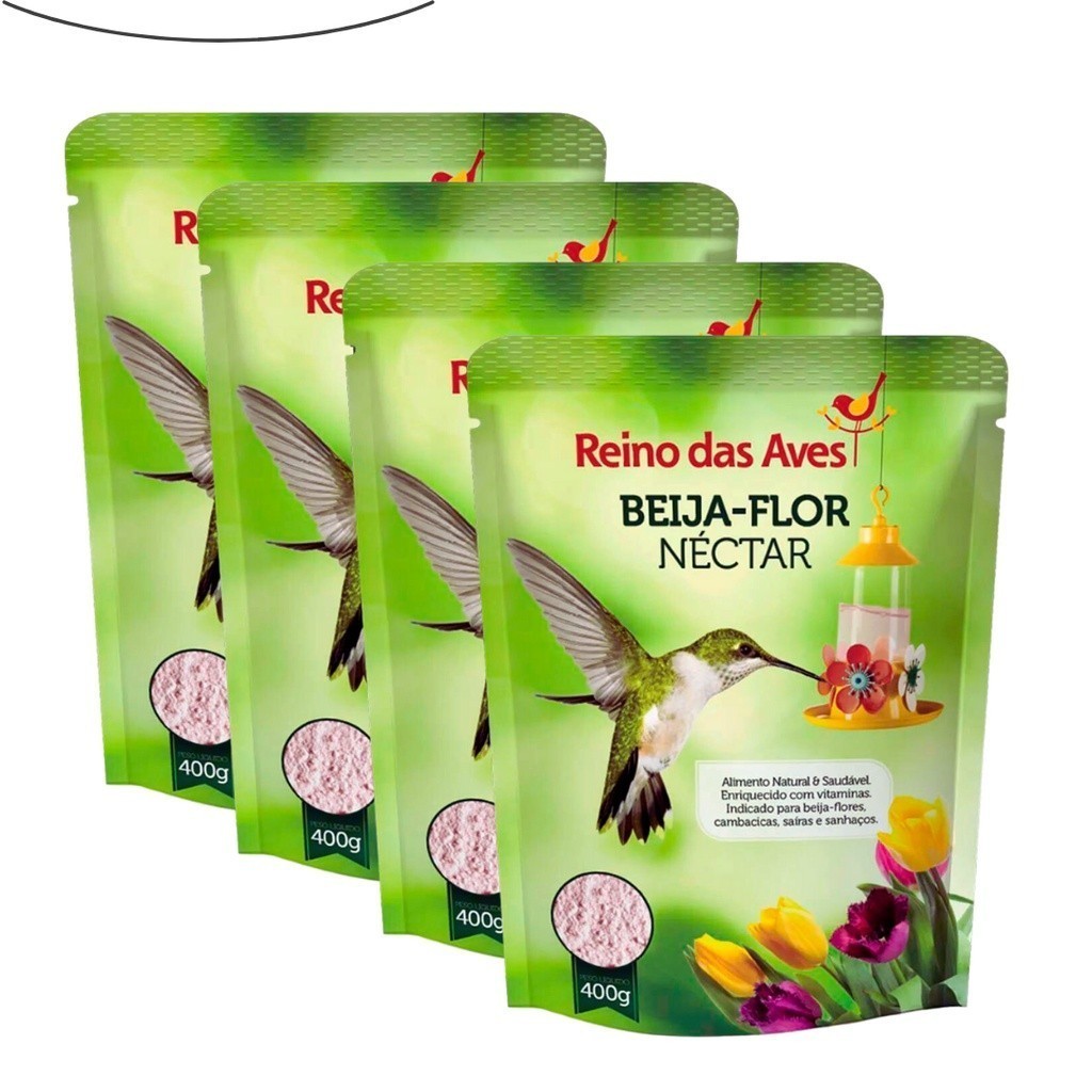 Néctar Beija Flor Kit 4un 400g Reino Das Aves