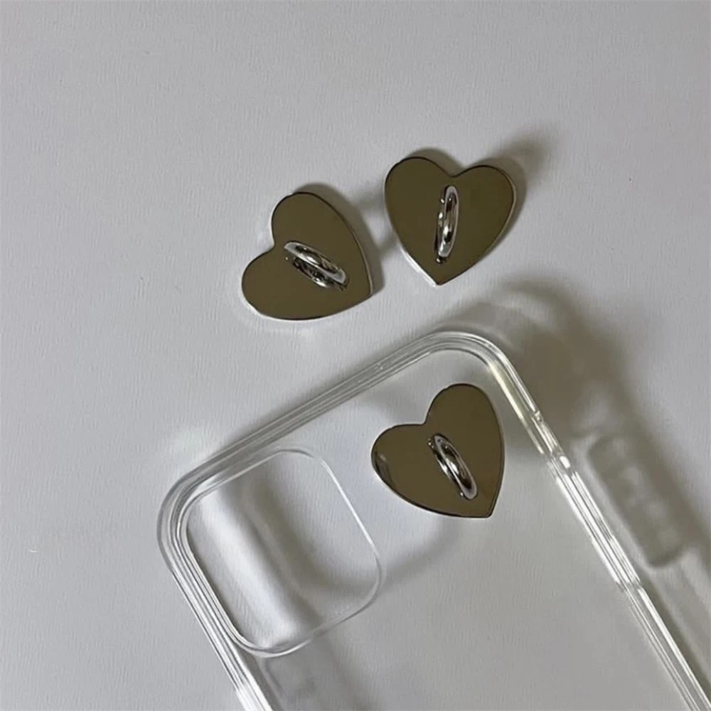 Telefone De Bricolage Pingente Gancho/Autoadesivo Com Fivela Lisa E Cuidada Portátil De Encanto Acessórios/Metal Em Forma De Coração Celular Anel