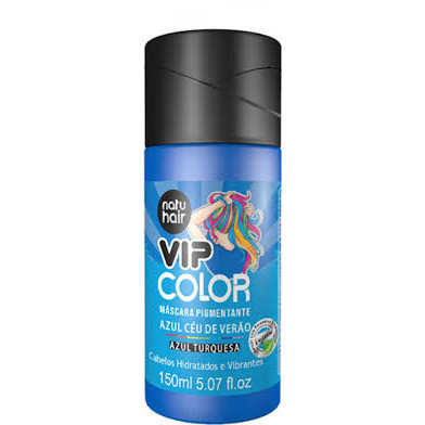 Máscara Pigmentante Vip Color Azul Céu de Verão Natuhair (Azul Turquesa) 150ml em Oferta na Shopee