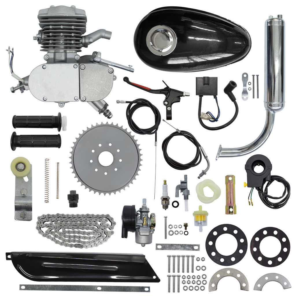 Kit Completo Motor 80cc Para Bicicleta Motorizada 2 Tempos Prata em Oferta na Shopee