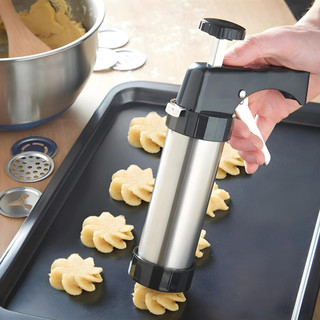 Biscoiteira Inox Modelador De Biscoito Amanteigado Máquina De Fazer Bolacha Caseira Confeitaria Bico