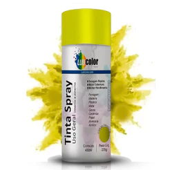 Tinta Spray Amarelo Fluorescente 400ml Madeira Plástico Metal Isopor Papel Uso Geral