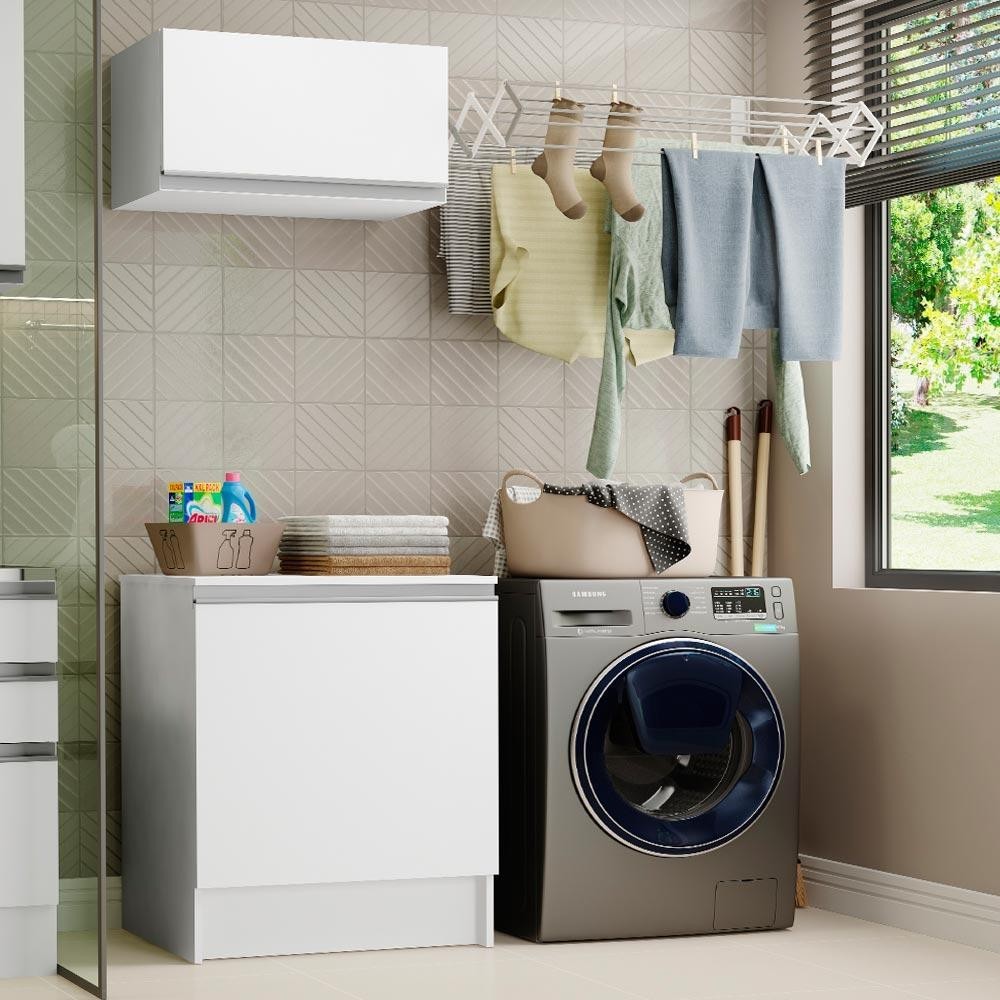 Kit Área de Serviço Madesa Topazio 60 cm com Armário e Balcão - Home & Living