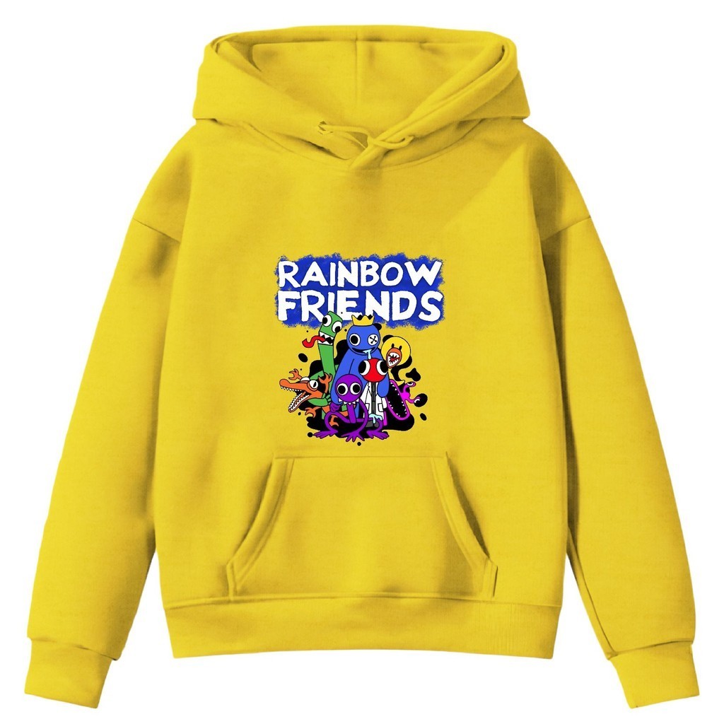 Moletom Flanelado Infantil  Rainbow Game Friends Shopping Lazer Bolso Canguru Capuz  Envio Imediato