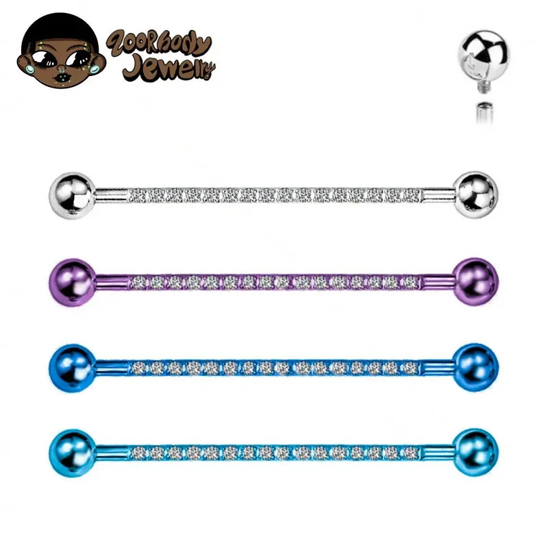 Piercing Transversal Titânio de Grau de Implante Rosca interna Bolinha Orelha Cartilagem em Oferta na Shopee