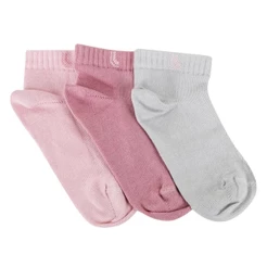 Kit Meia Infantil Lupo Básico Cano Baixo 3 Pares - Rosa e Cinza