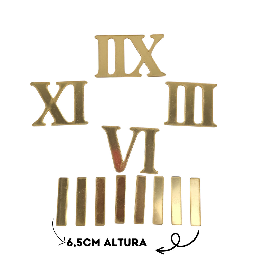 Kit Números Romanos para Relógio Dourado Grande em Oferta na Shopee