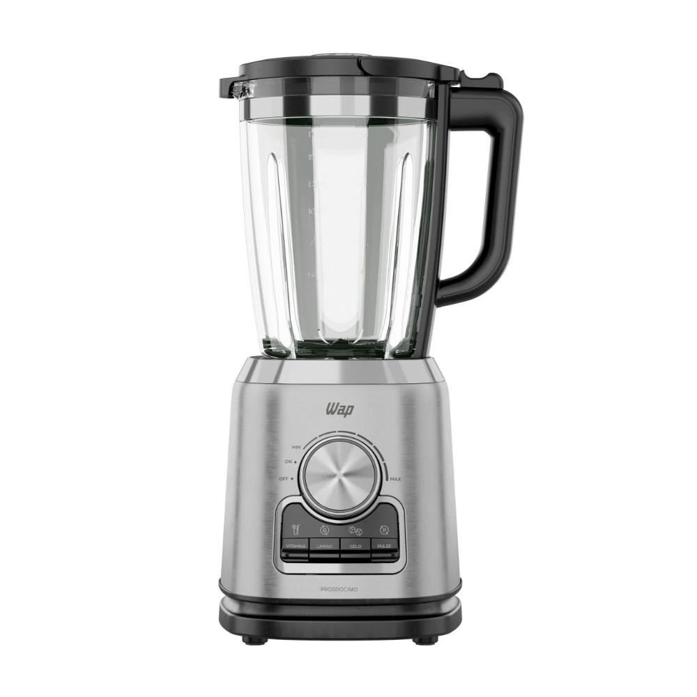 Liquidificador com Copo de Vidro WAP WB2000 2L 900W Velocidade Variável Preto/Cinza 127V