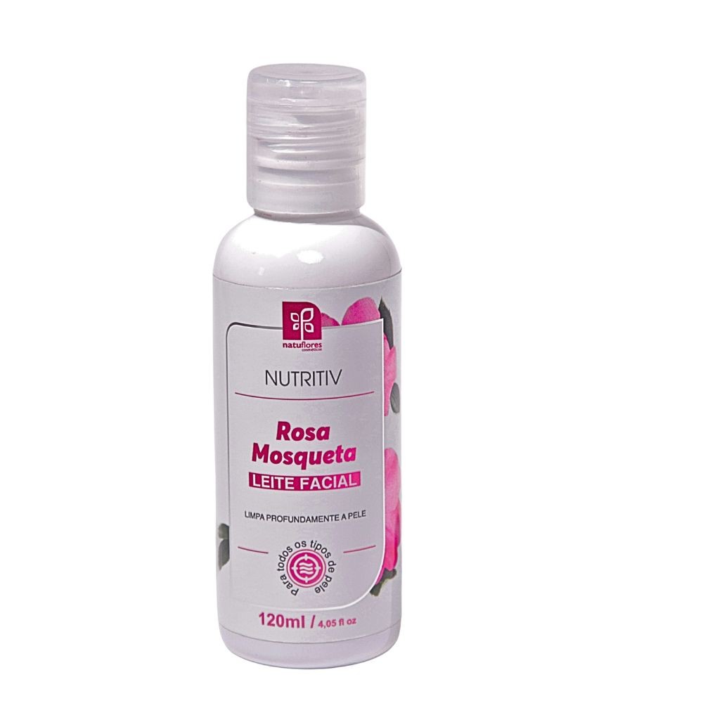 Leite Facial Nutritiv Rosa Mosqueta 120ml Limpeza Facial Natuflores