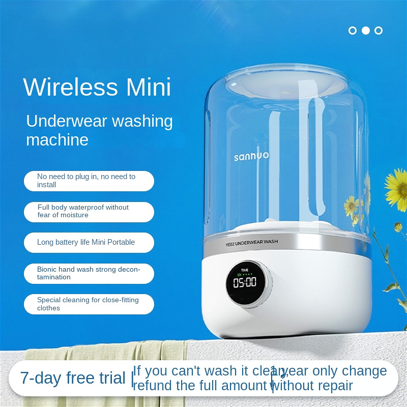2025 novo estilo recarregável Mini máquina de lavar roupa interior portátil lavanderia peq...