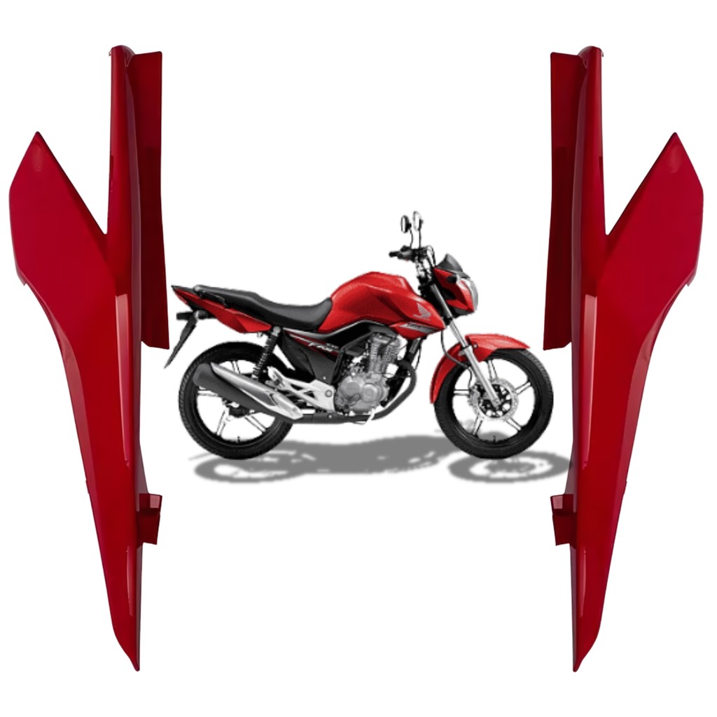 Carenagem Tampa Lateral Rabeta Traseira Cg Titan 160 Vermelho Pimenta 2022 A 2024 PARAMOTOS HONDA