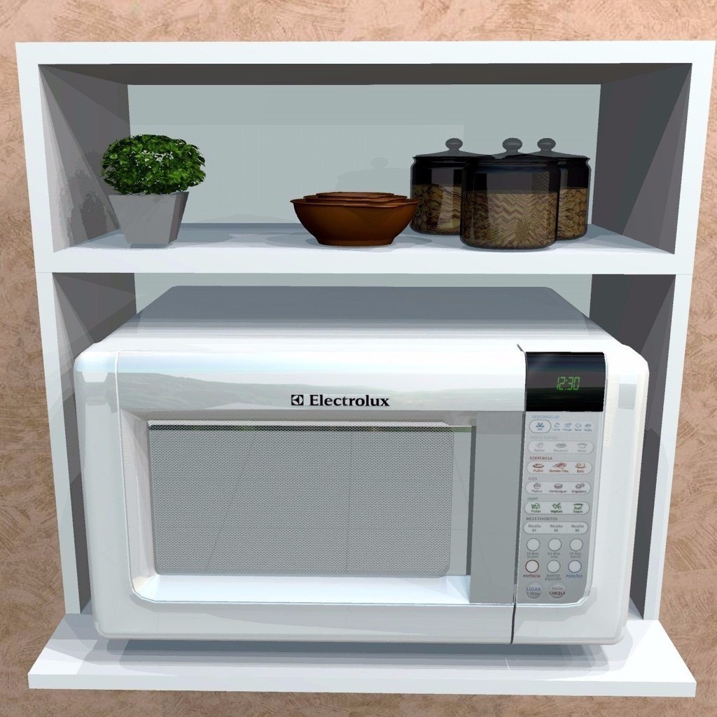Suporte Microondas 60x50x40-30 Nicho Prateleira Mdf Branco