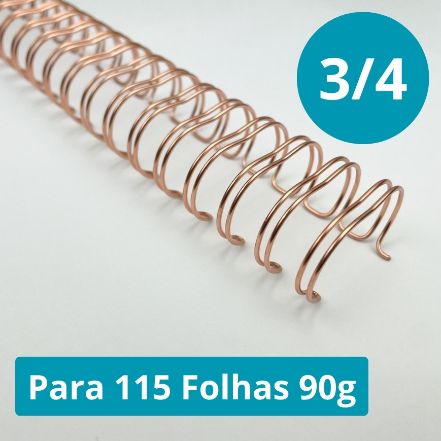 Wire-o Espiral 3/4 Rose Gold 2x1 A4 23 anéis - 2, 4, 6, 8 ou 10 unidades em Oferta na Shopee