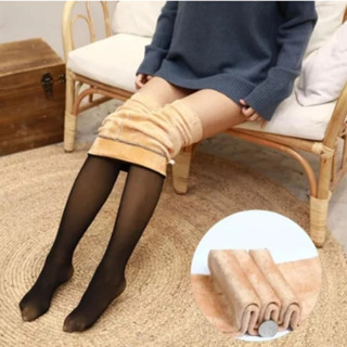Meia-Calça Térmica Forrada Peluciada Translúcida de Lã Feminina Super Elástica Slim 220g - Suporta de 45 a 75KG Merlin em Oferta na Shopee