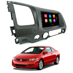 Kit Central Multimídia 7" Polegadas CarPlay/Android Auto +Moldura 2 Din New Civic 2007 até 2011- JR8