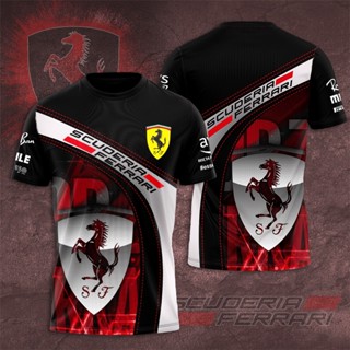 Scuderia Ferrari Racing Teams Homens Camisetas Verão Manga Curta Moda Feminina Fórmula Um Esporte Roupas Infantis em Oferta na Shopee