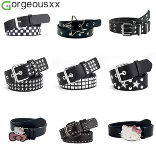 Moda Punk Quadrado Rebite Cinto De Couro Para Mulheres Homens Y2K Oco Estrela Fivela Calças Vestindo Acessórios em Oferta na Shopee