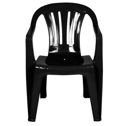 Cadeira Plastica Preta 182Kg Cozinha Eventos Poltrona Area de Lazer Mor Resistente Empilhavel