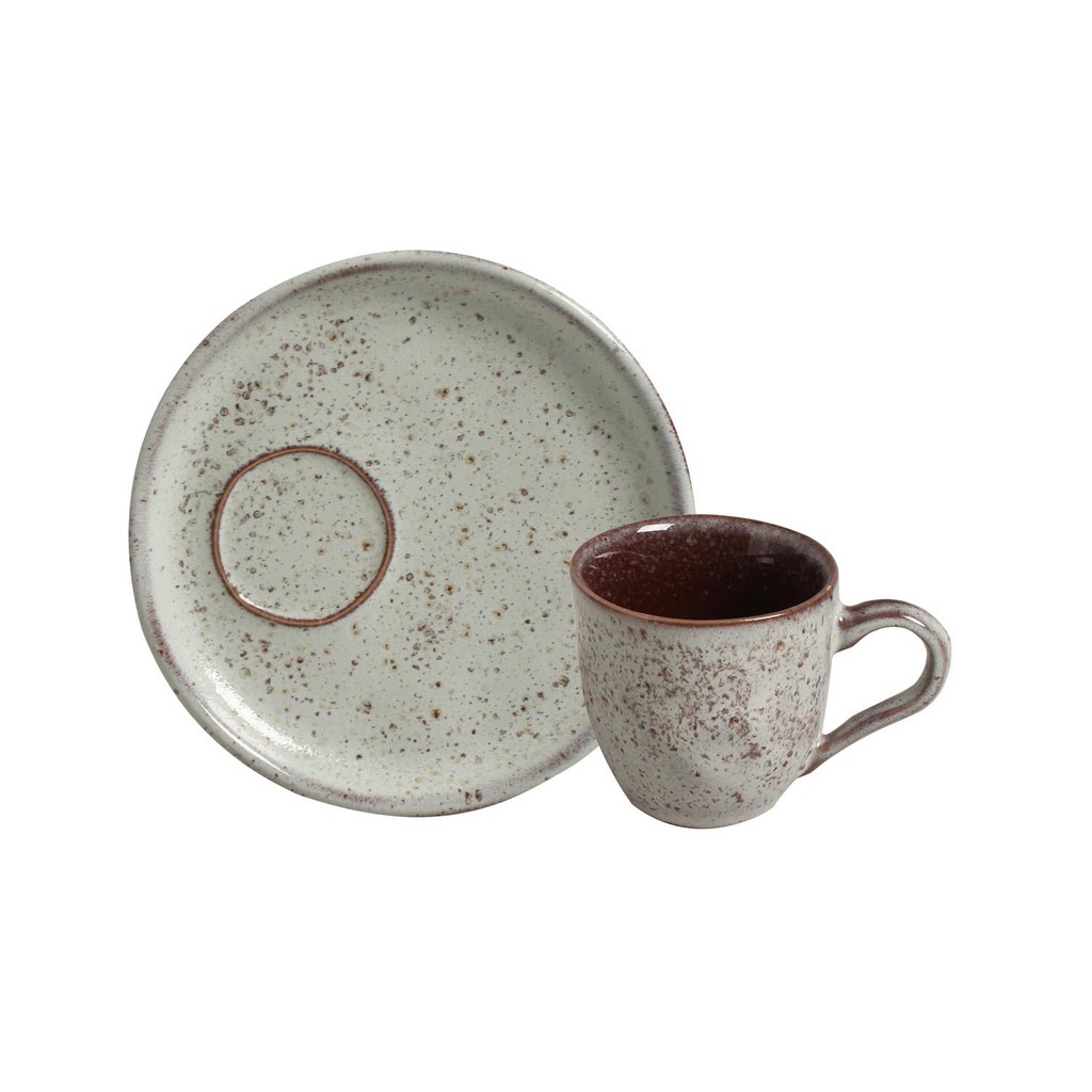 Conjunto com 6 Xícaras De Café Orgânico 70ml com 6 Pires Descentralizado Pistache em Oferta na Shopee