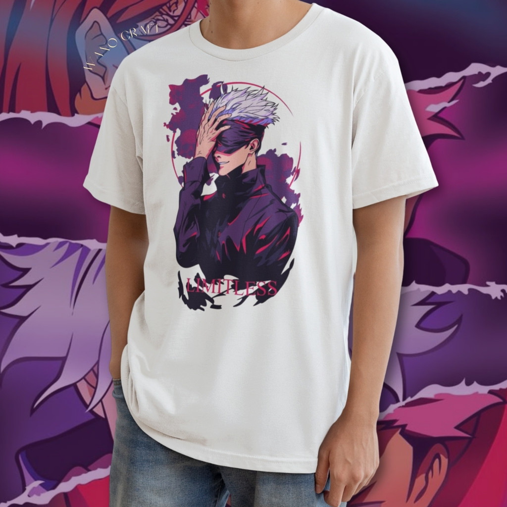 Camiseta Jujutsu Kaisen Satoru Gojo Anime Yuji Itadori Manga Limitless Mangá Nerd Geek Jjk Otaku