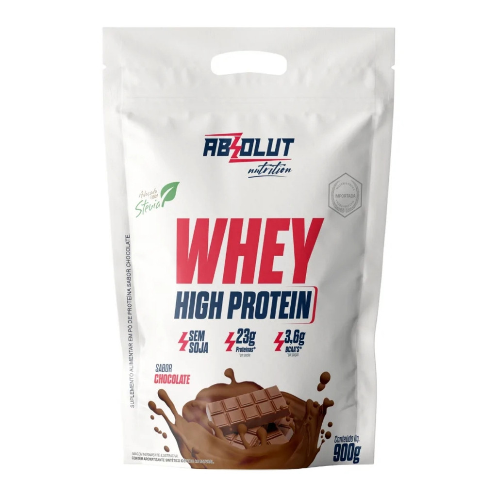 Whey High Protein Refil 900g Sabor Chocolate Absolut Nutrition - Health