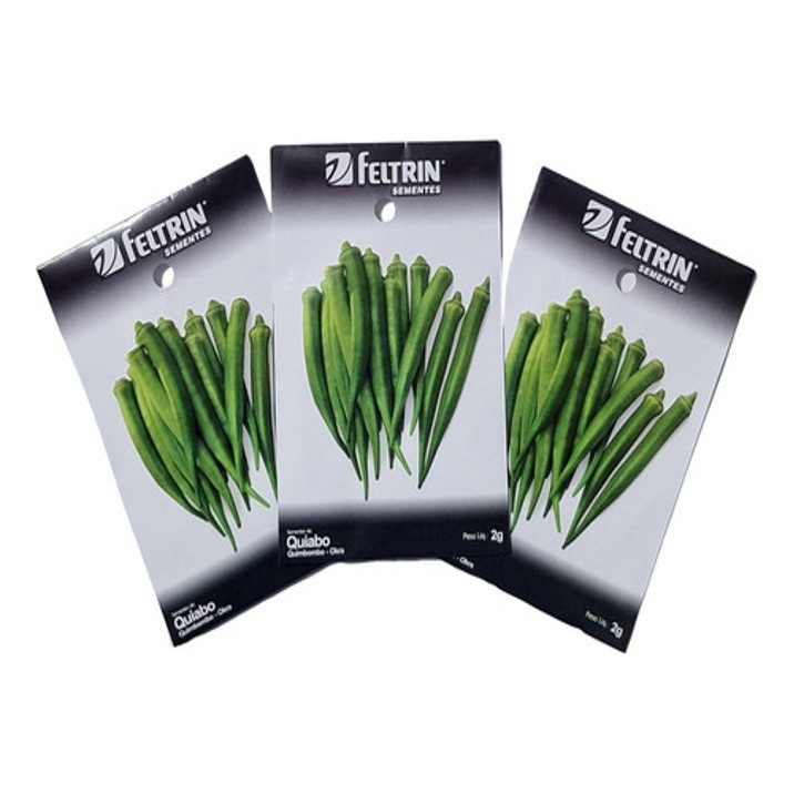 Kit Com 3x Pacotes Com Sementes De Quiabo Santa Cruz 47