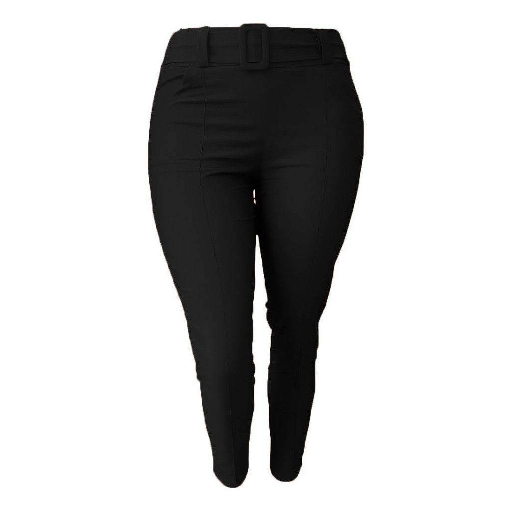 Calça Plus Size Feminina Liso Bengaline Cós Altos Tecido Modelador Levanta Bumbum Reduz Pochete em Oferta na Shopee
