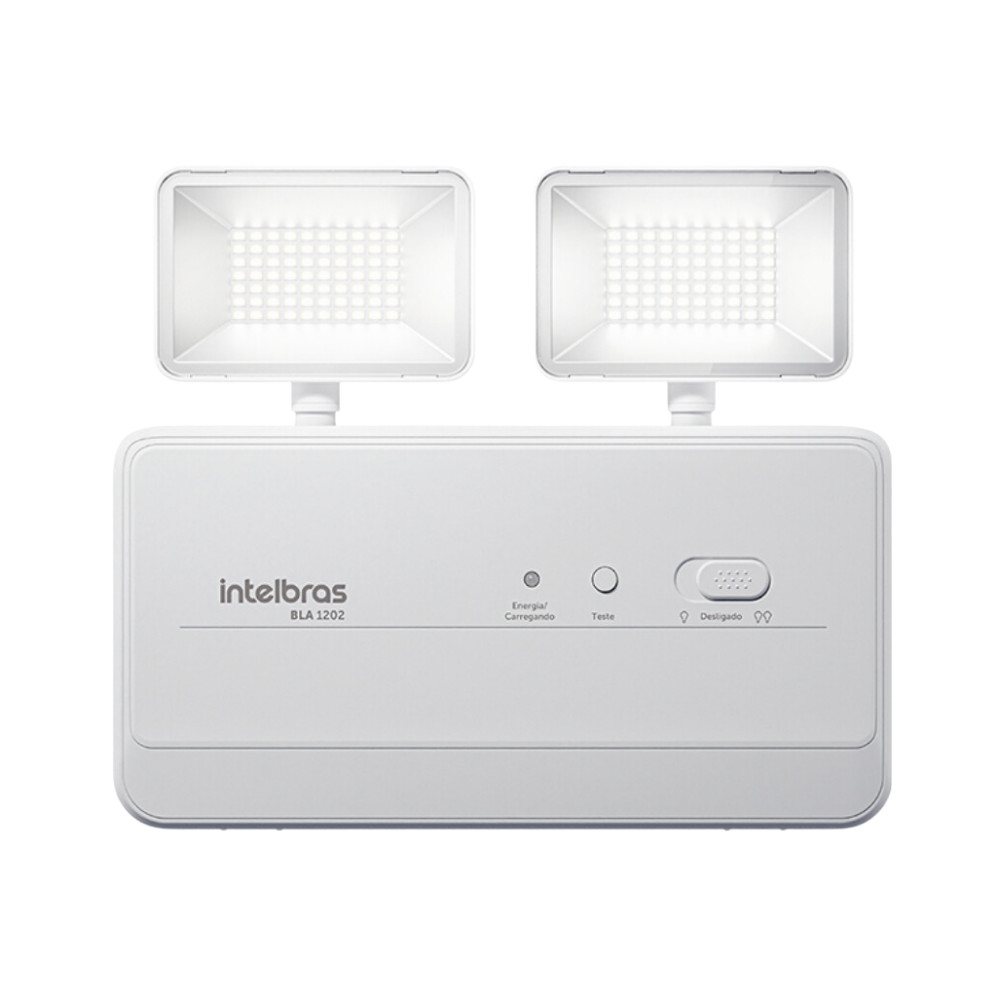 Luminária De Emergência Bloco Iluminação BLA 1202 Lumens Autônomo Intelbras LED Luz Emergencial Branco Frio Bivolt 120º