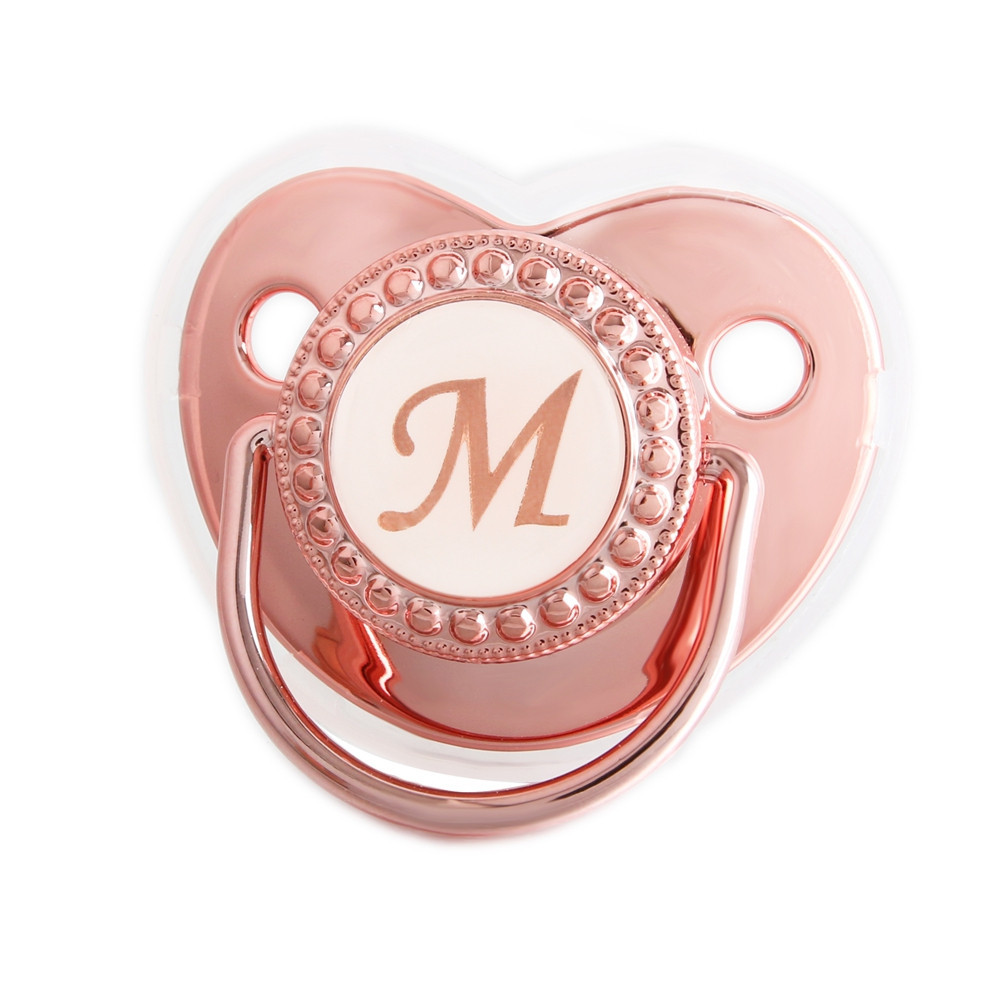 Pink Baby Pacifier Sem Rhinestones BPA Grátis 0-18 Meses 26 Cartas Mamilo Ortodôntico
