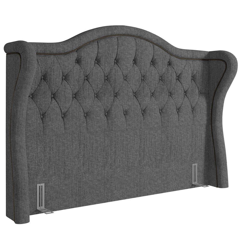 Cabeceira Cama Box Casal King 195cm Antibes P02 Linho Cinza - Mpozenato