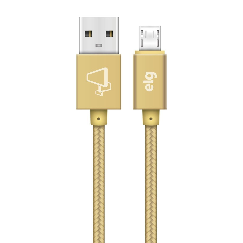 Cabo Carregamento 2M, ELG, USB para Micro USB, M520BG, 2.4A e 12W, Dourado - Mobile & Gadgets