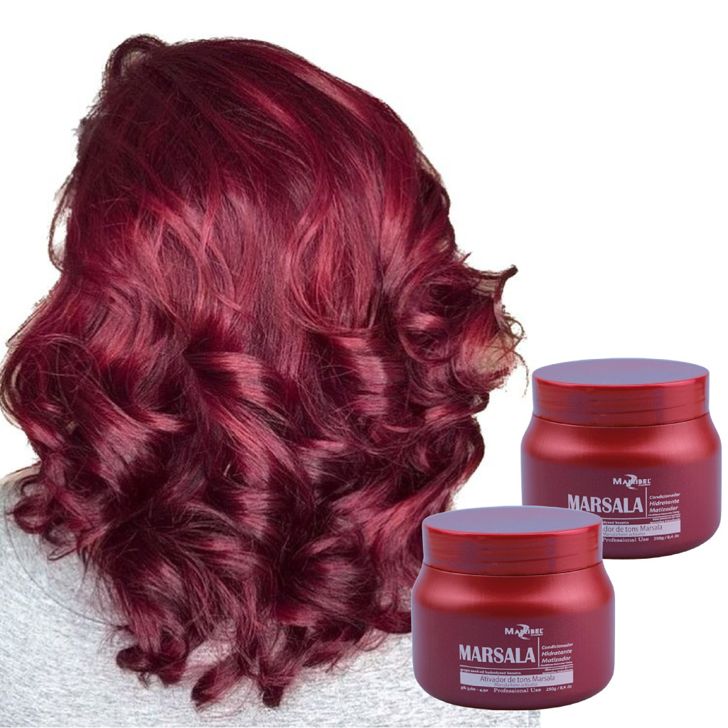 Kit 2 Matizador Vinho Marsala 250g Máscara Mairibel Hidraty