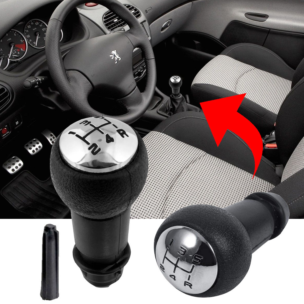 Manopla Cambio Preto Cromado Peugeot 206 207 306 307 308 C3