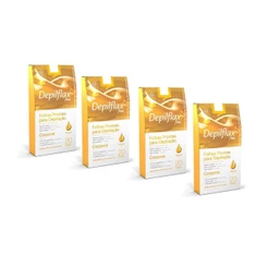 Kit 4x Folhas Prontas Corporais C/ 20 Uni. Natural Depilflax