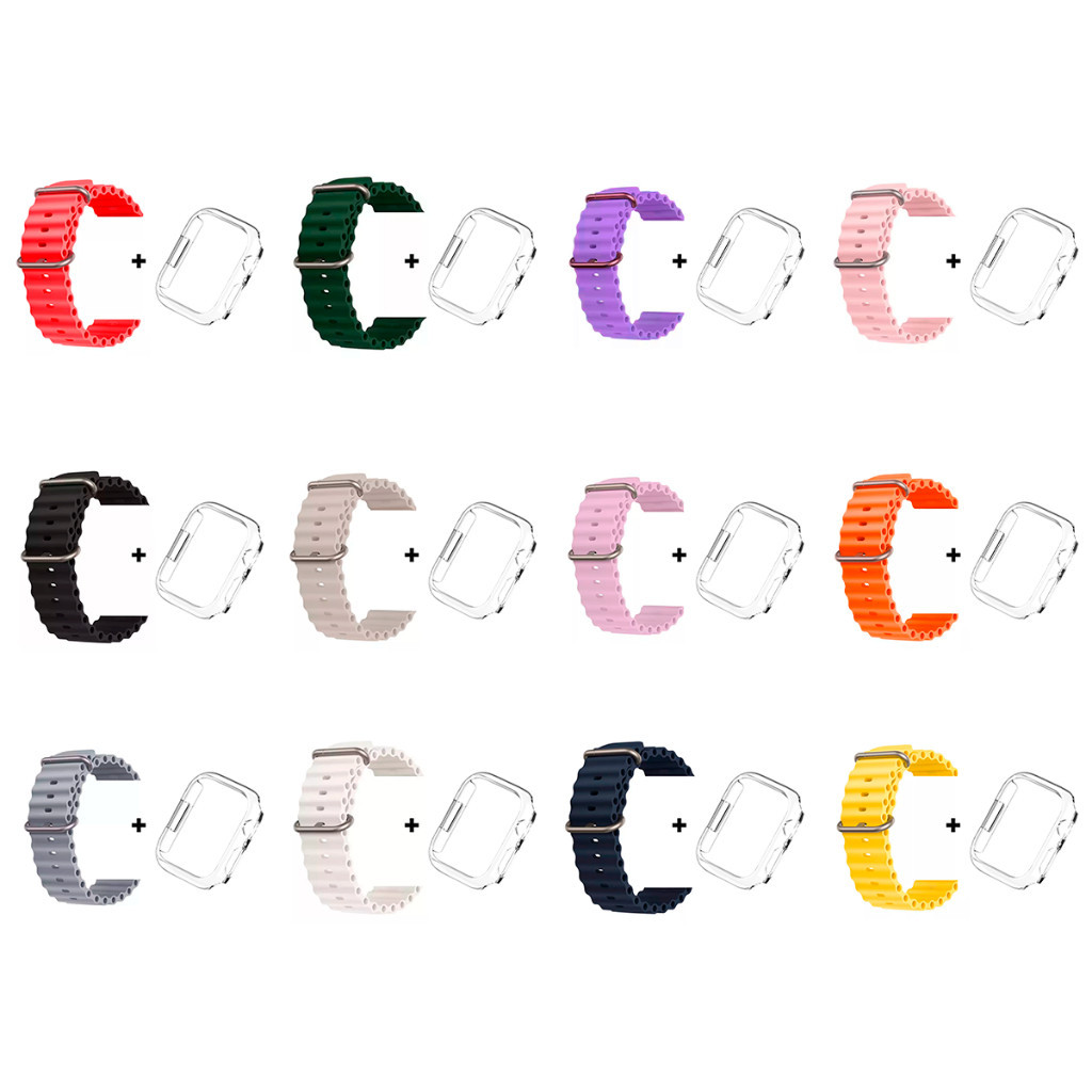Pulseira De Silicone ULTRA + Case Capinha 360 Para Relógios 49mm Smartwatch Compátivel Apple Watch Coloridas Primeira em Oferta na Shopee
